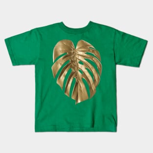 Golden Leaf Of Monstera Deliciosa - Monstera Plant Kids T-Shirt